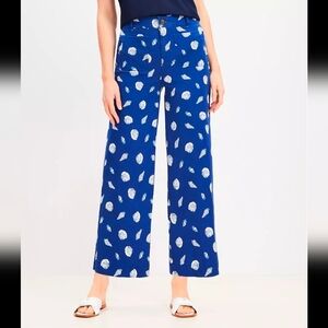 Loft Palmer Wide Leg Crop Pants in Shell Print, Size 8